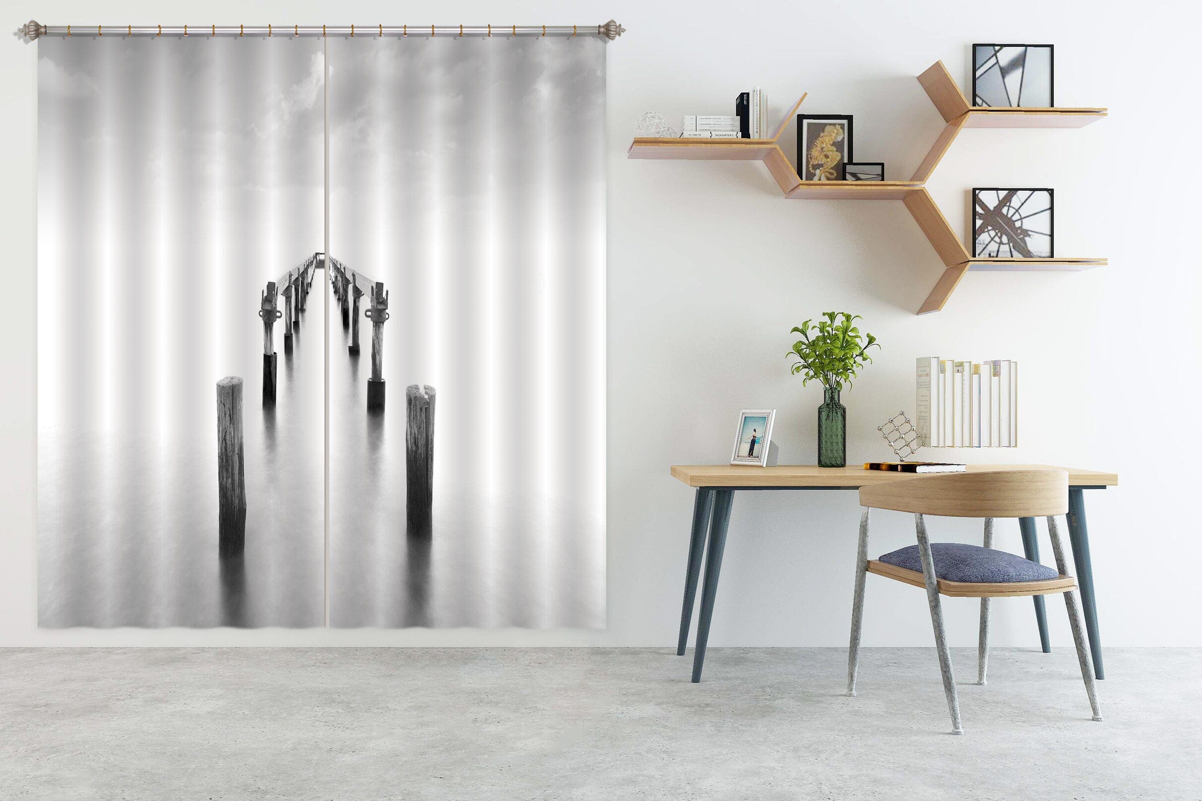 3D Broken Bridge 076 Marco Carmassi Curtain Curtains Drapes Curtains AJ Creativity Home