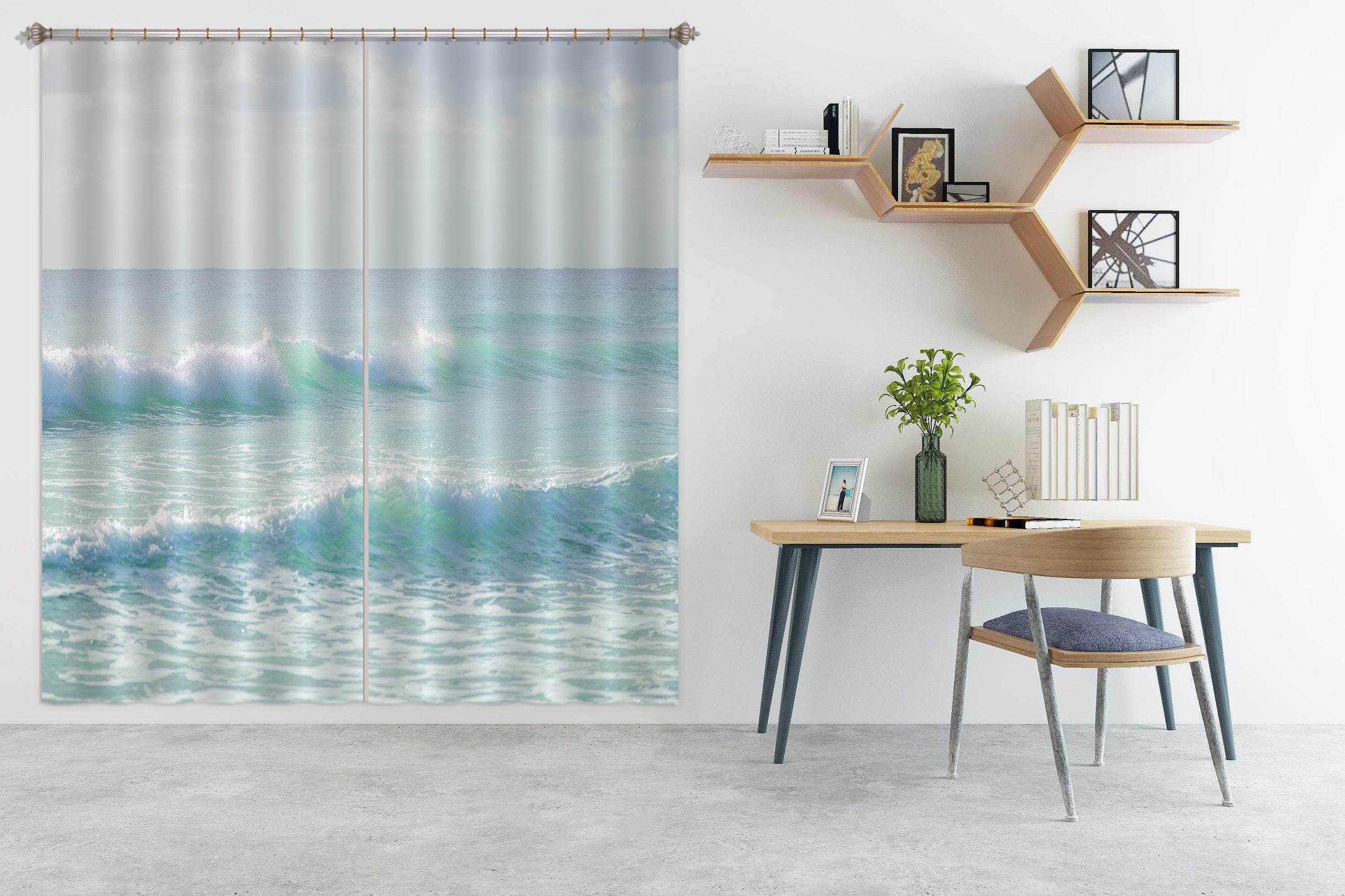 3D Vast Ocean 6534 Assaf Frank Curtain Curtains Drapes