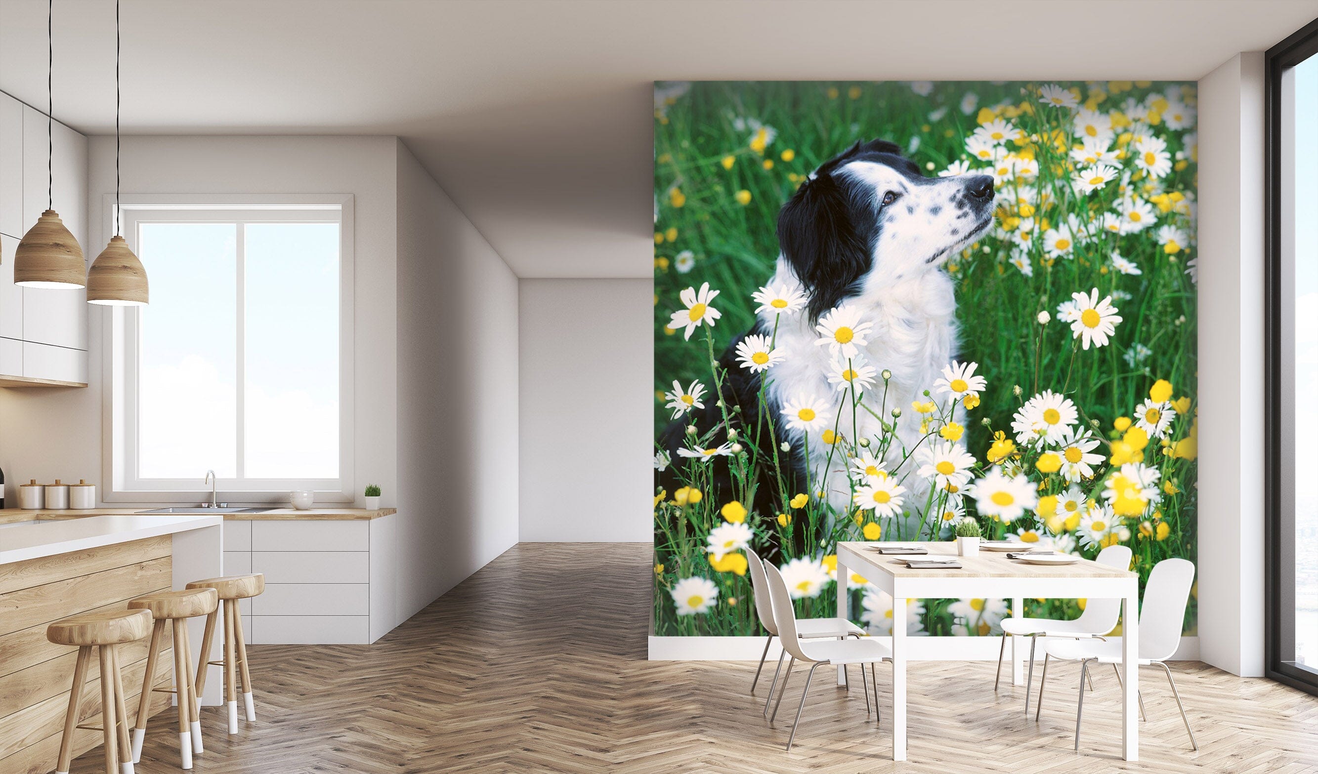3D Daisy Puppy 169 Wall Murals Wallpaper AJ Wallpaper 2