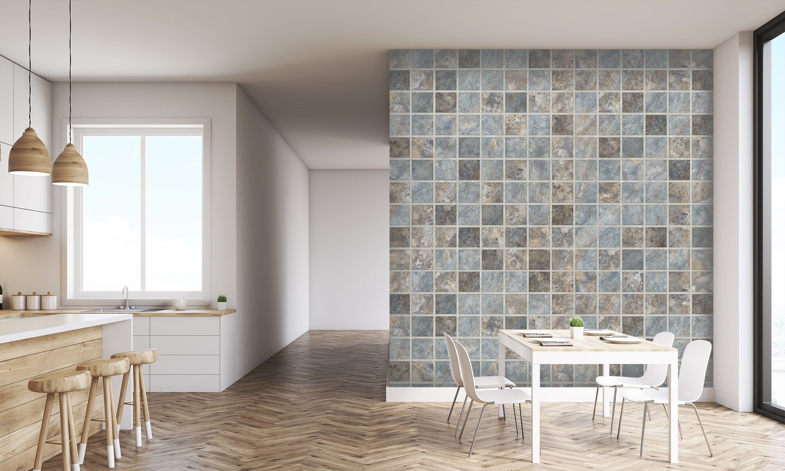 3D Square Mosaic 0103 Marble Tile Texture Wallpaper AJ Wallpaper 2