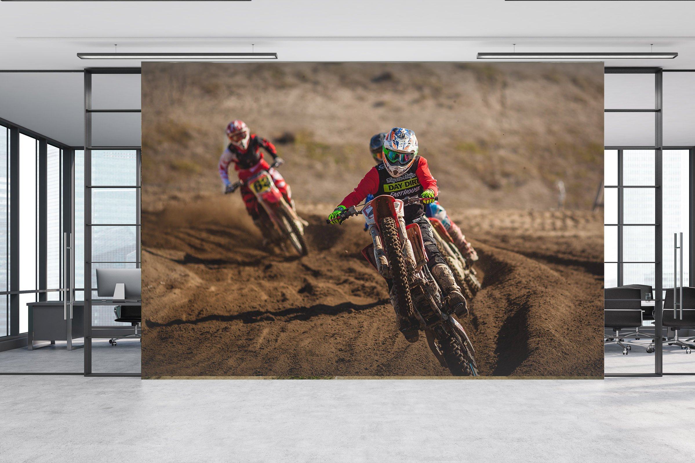 3D Dirt Bike 978 Vehicle Wall Murals Wallpaper AJ Wallpaper 2