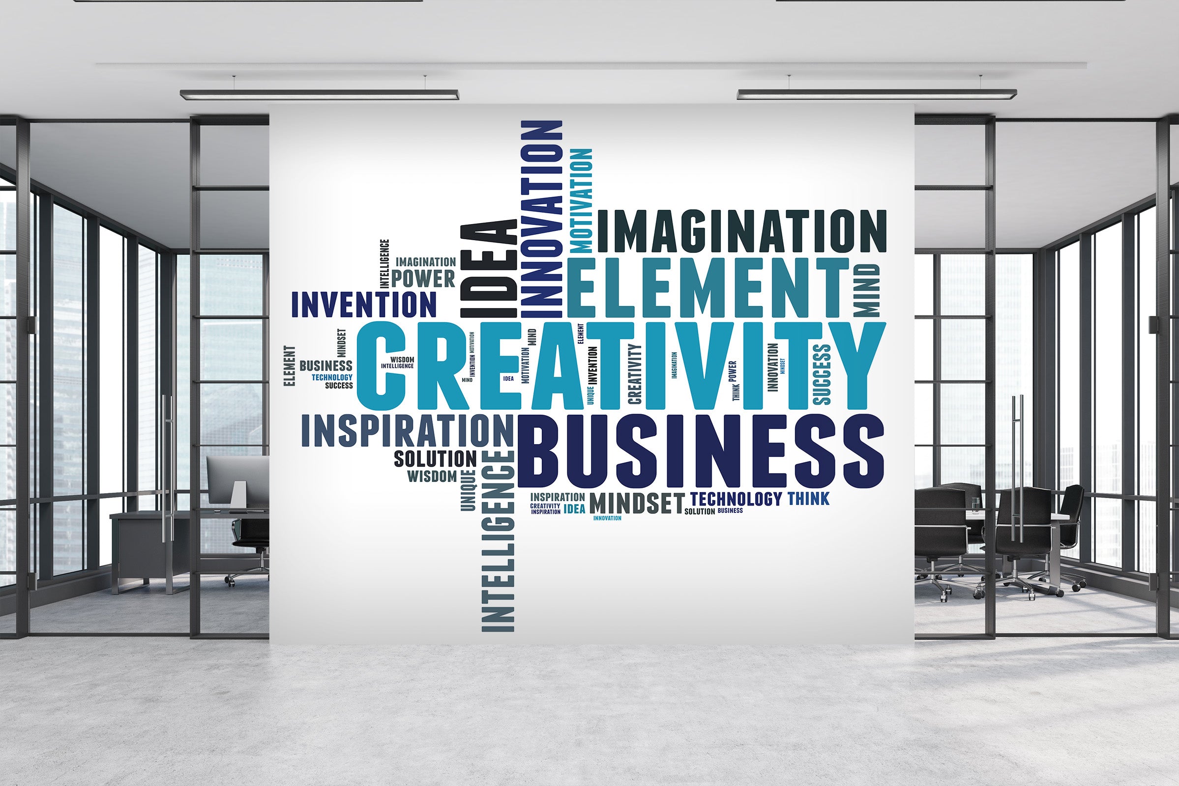 3D Blue Font 022 Wall Murals