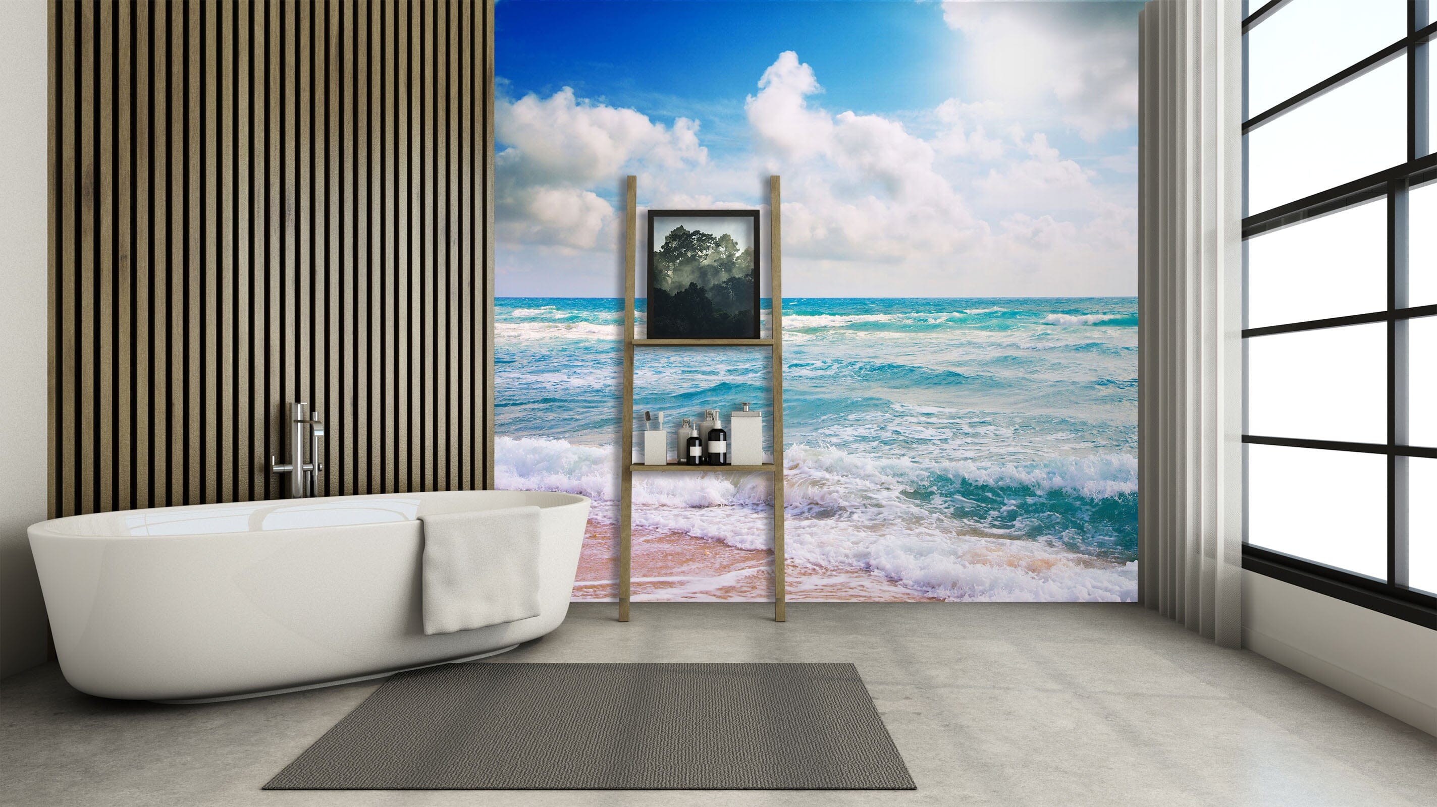 3D White Ocean 017 Wall Murals Wallpaper AJ Wallpaper 2