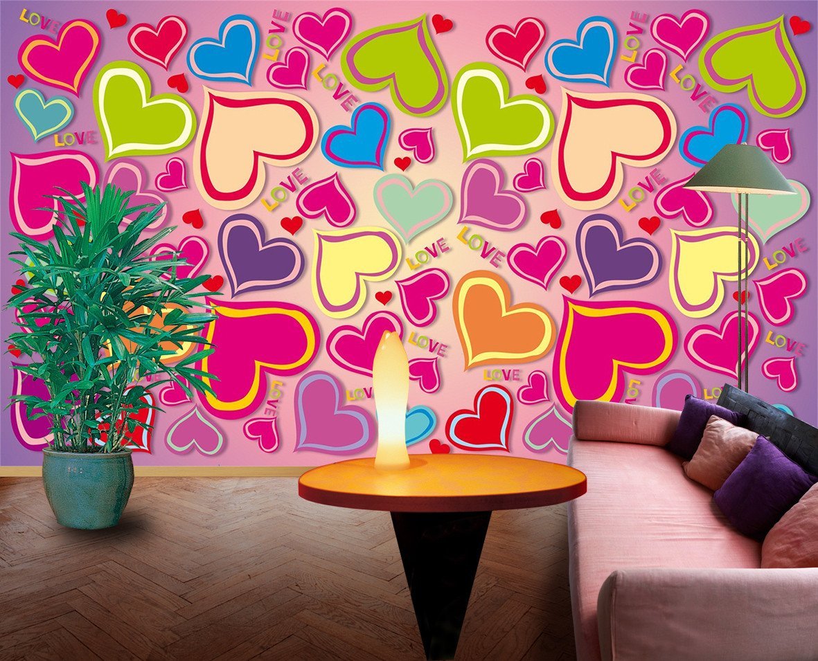 3D Colorful Heart Love 82 Wallpaper AJ Wallpaper