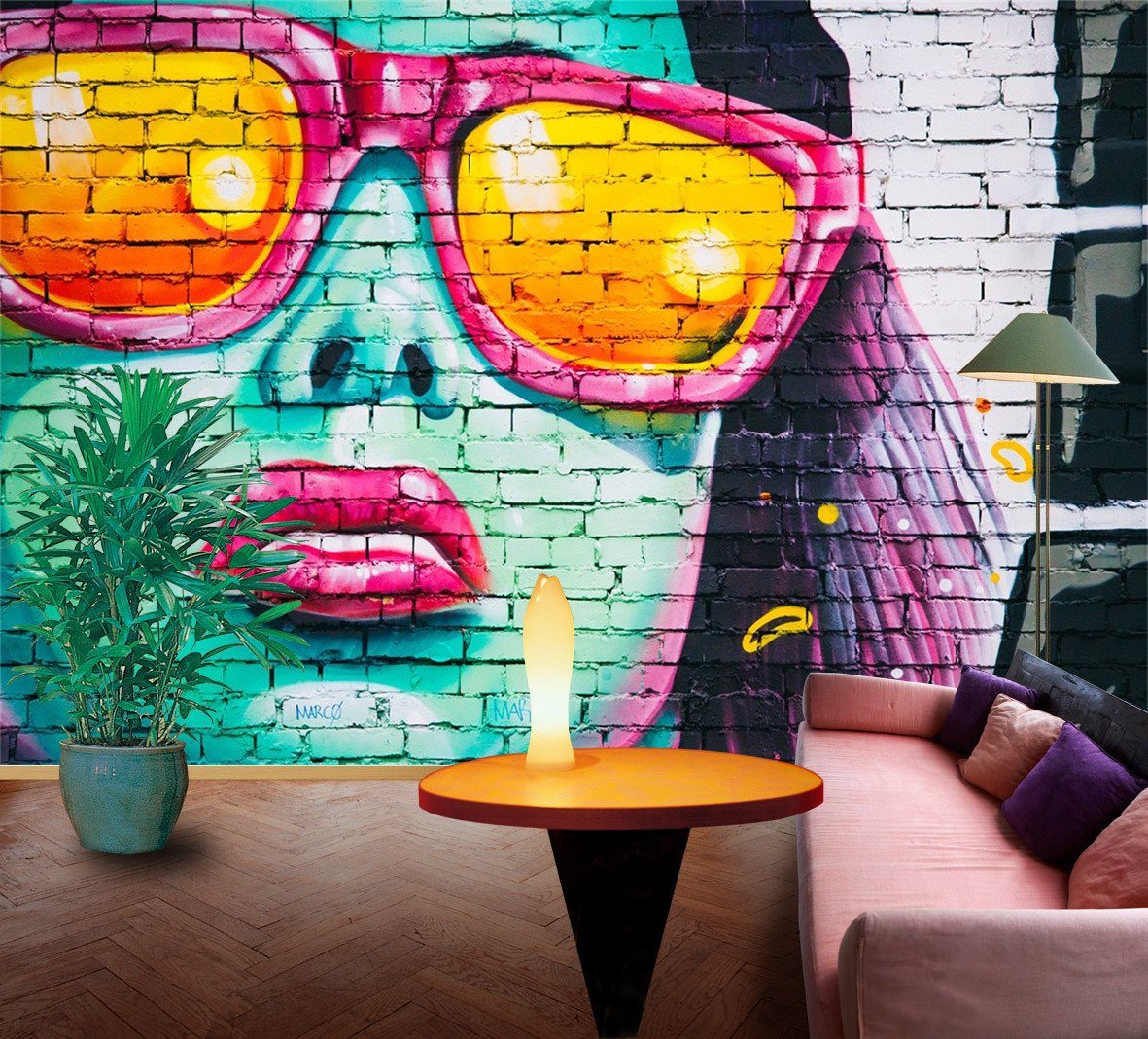 3D Sun-glass Girl 047 Wallpaper AJ Wallpaper