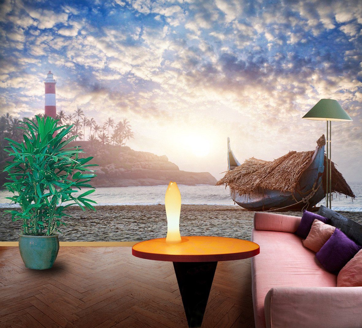 3D Beach Boat 66 Wallpaper AJ Wallpaper