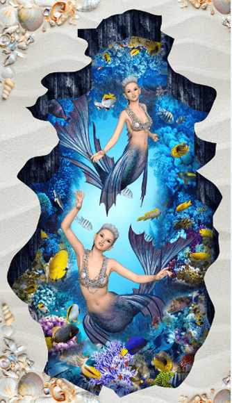 3D Graceful Mermaids Floor Mural Wallpaper AJ Wallpaper 2