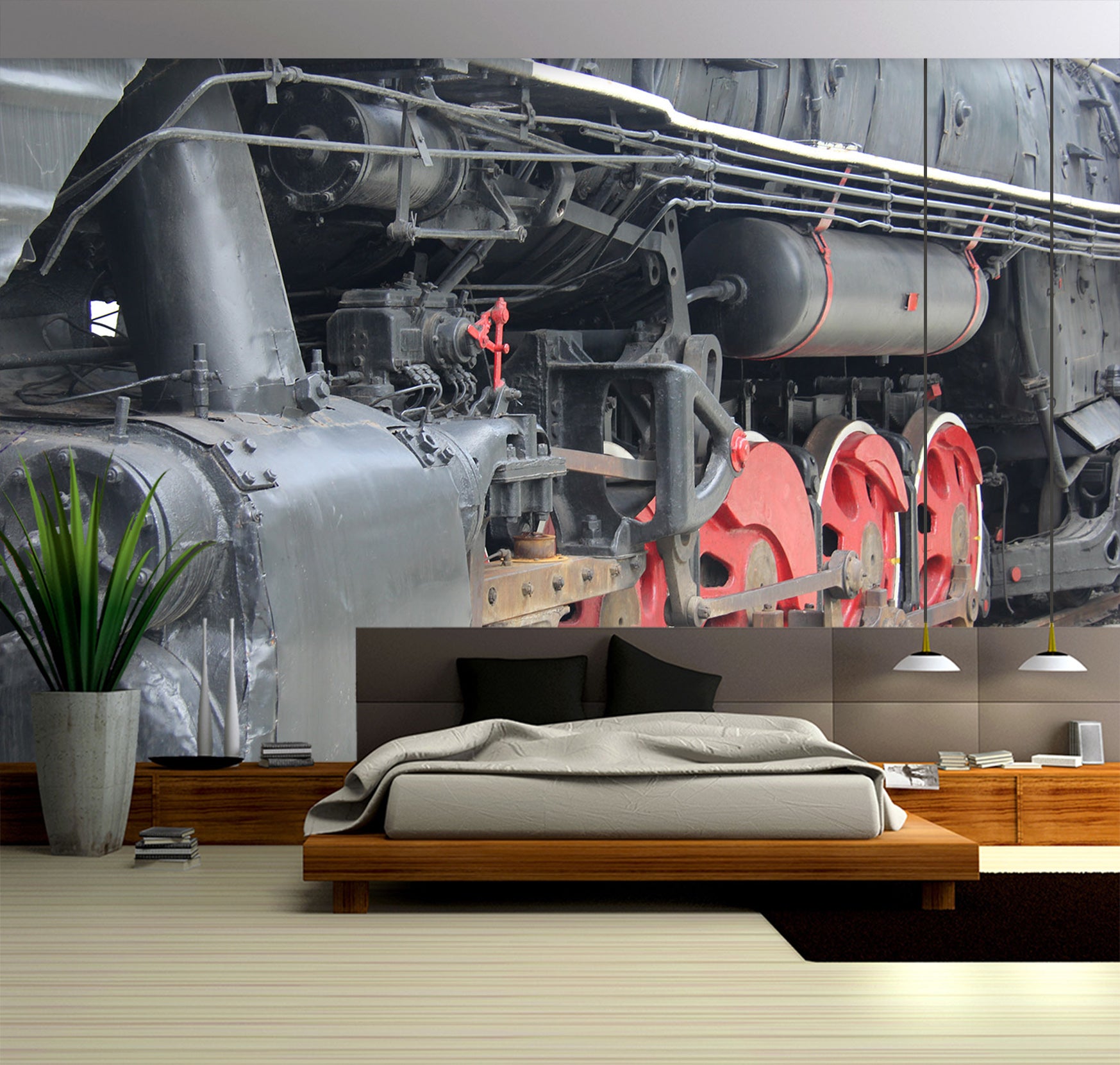 3D Train Wheel 035 Vehicle Wall Murals