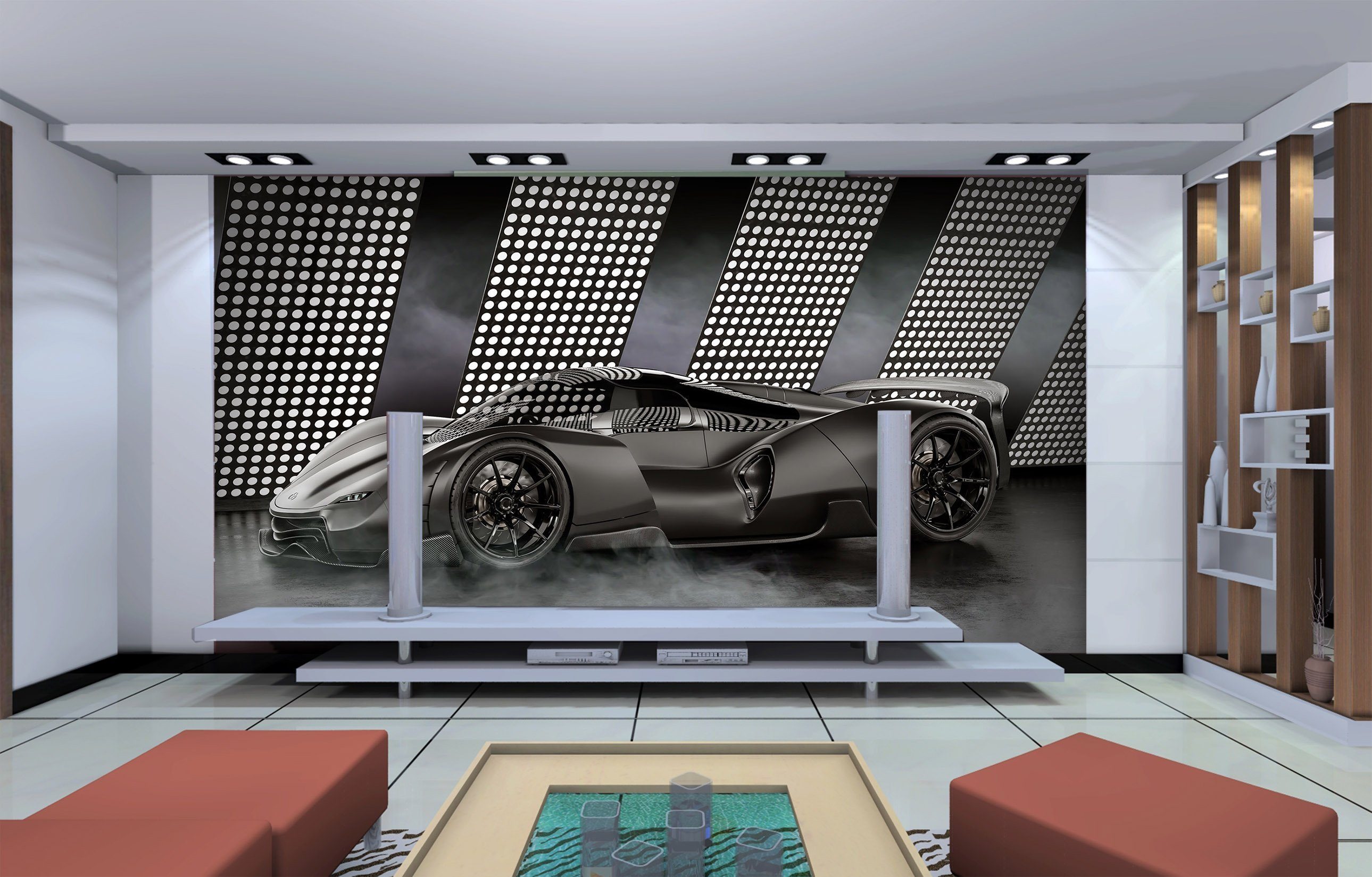 3D Black Car 959 Vehicle Wall Murals Wallpaper AJ Wallpaper 2