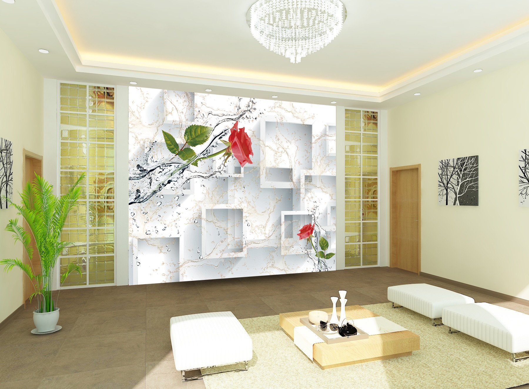 3D Red Flower 469 Wallpaper AJ Wallpaper 2