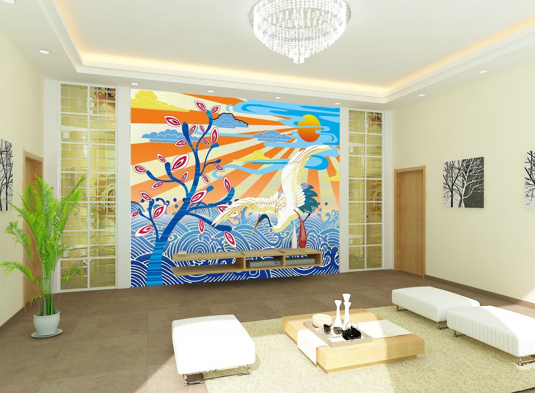 3D Tree Branch Sun 628 Wallpaper AJ Wallpaper