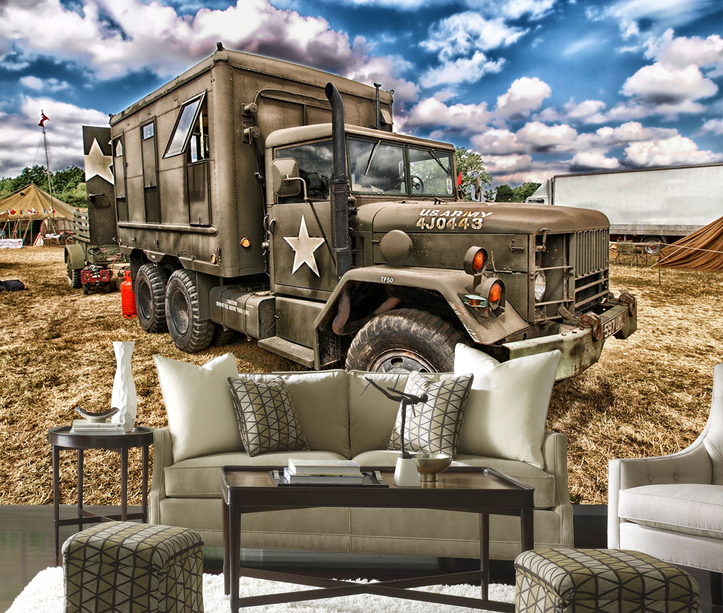 3D Sky Truck Cloud 223 Vehicle Wall Murals