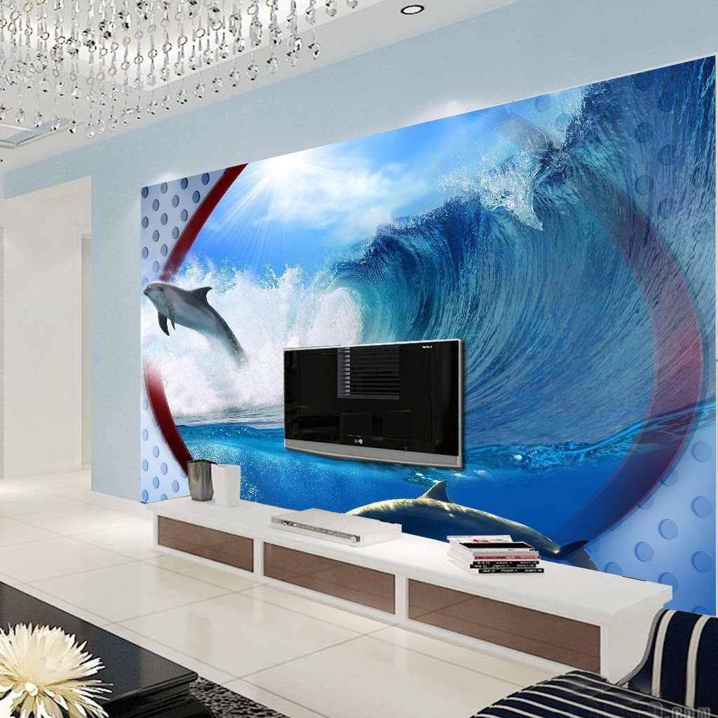3D Jumping Dolphin Waves 29 Wallpaper AJ Wallpapers