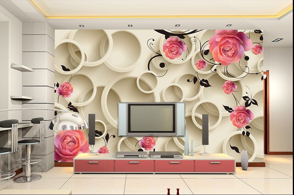 3D Red Rose Pattern 662 Wallpaper AJ Wallpaper 2