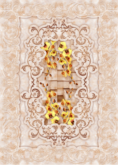 3D Yellow Flowers Floor Mural Wallpaper AJ Wallpaper 2 