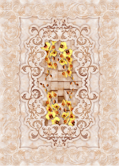 3D Yellow Flowers Floor Mural Wallpaper AJ Wallpaper 2