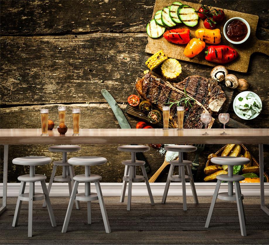 3D Steak Salad 645 Wallpaper AJ Wallpaper