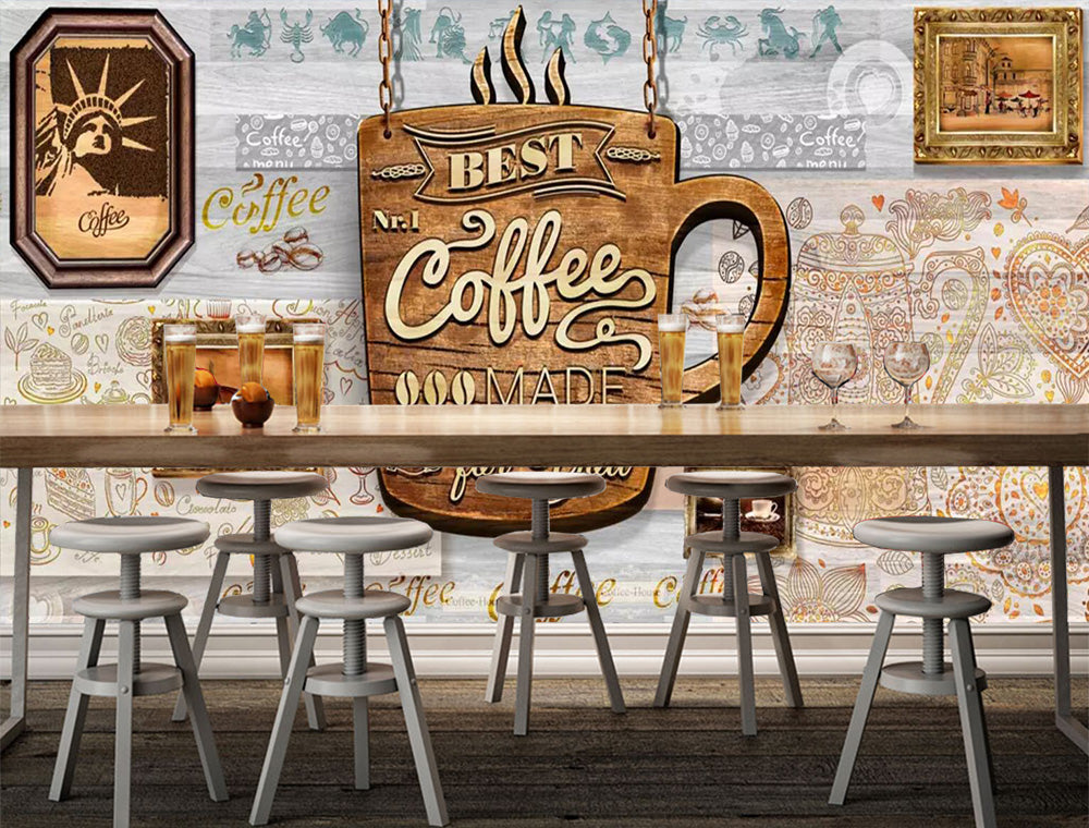 3D Cup Coffee WC334 Wall Murals