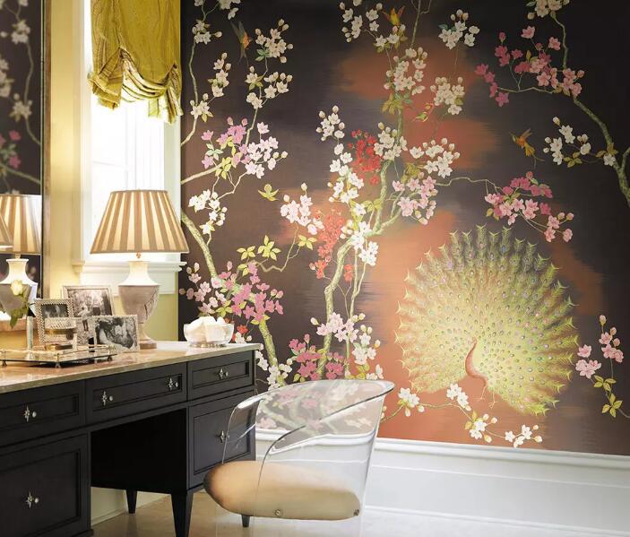 3D Flower Peacock 1249 Wall Murals Wallpaper AJ Wallpaper 2