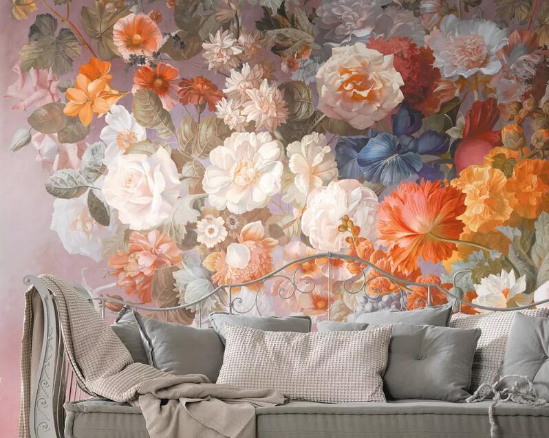 3D Colored Flowers 1255 Wall Murals Wallpaper AJ Wallpaper 2