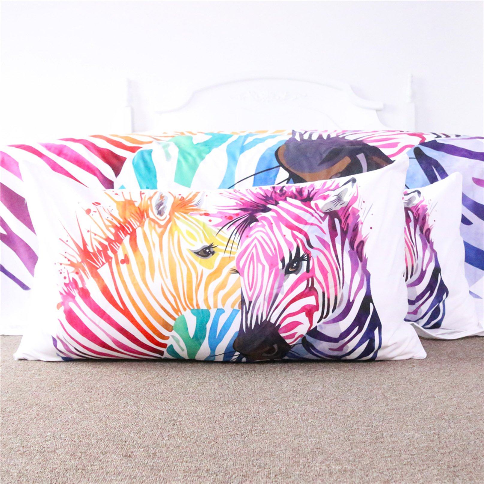 3D Rainbow Zebra 130 Bed Pillowcases Quilt Wallpaper AJ Wallpaper