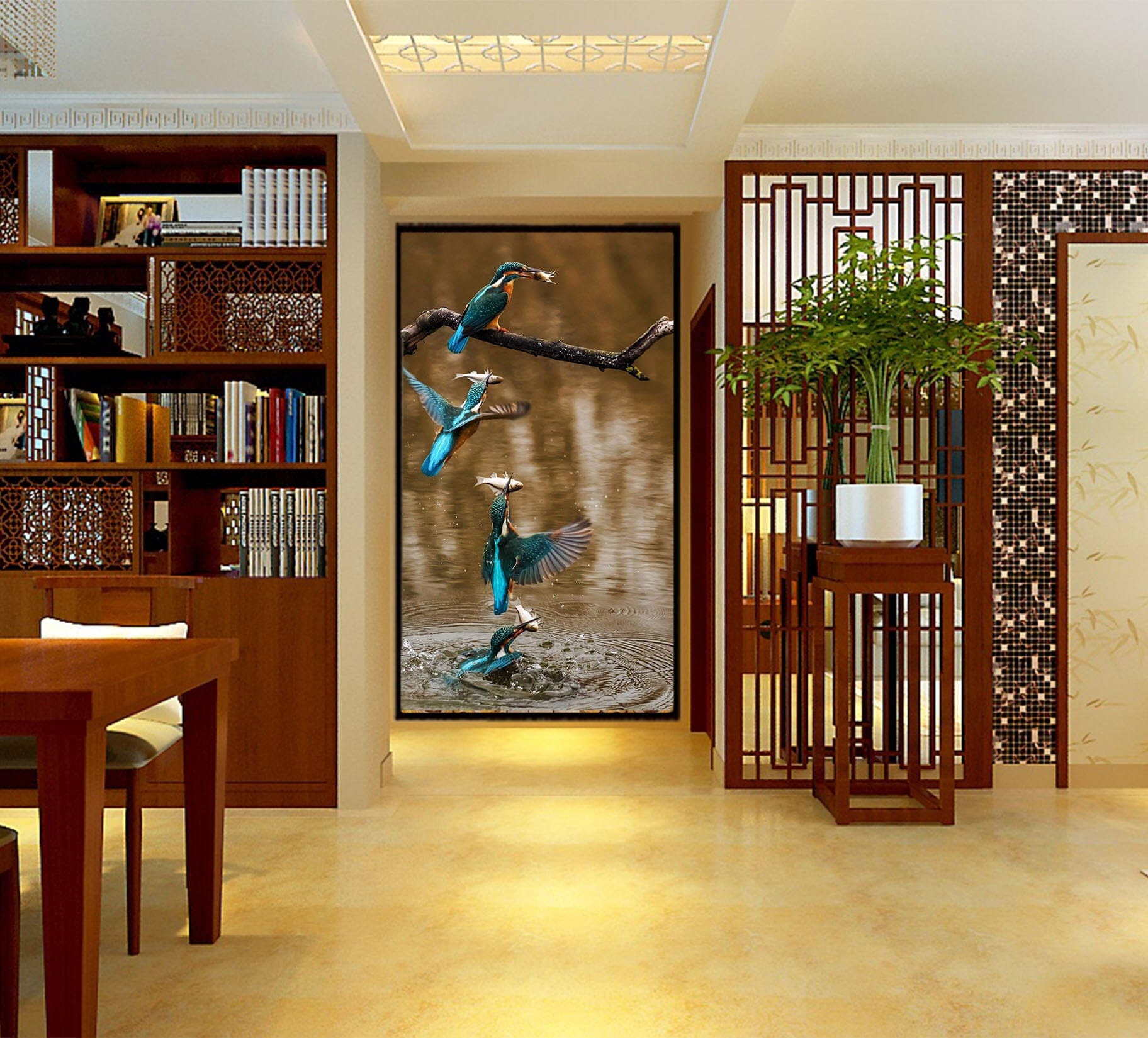 3D Kingfisher Fish 108 Wall Murals Wallpaper AJ Wallpaper 2