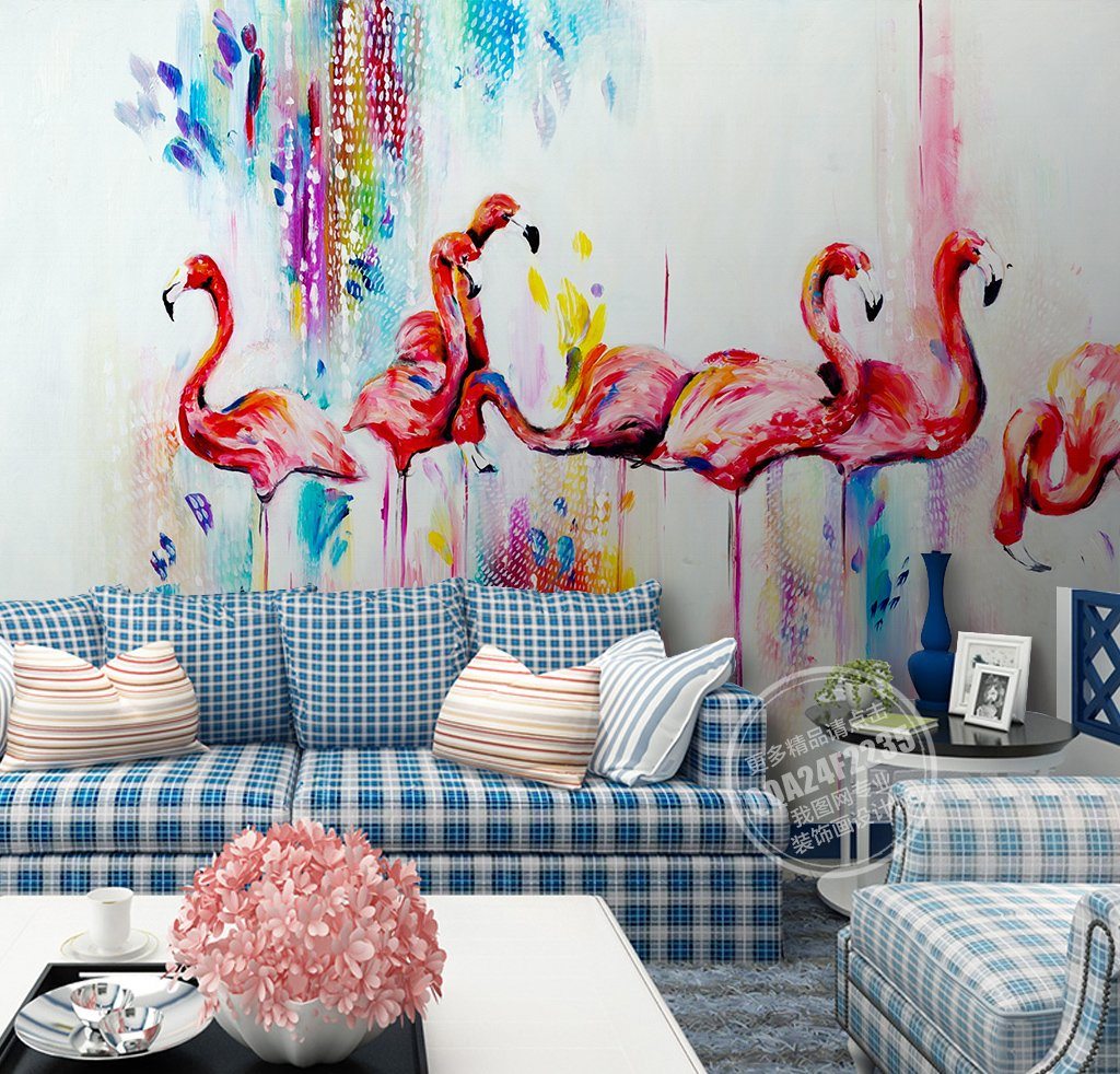 3D Flamingo 310 Wall Murals Wallpaper AJ Wallpaper 2