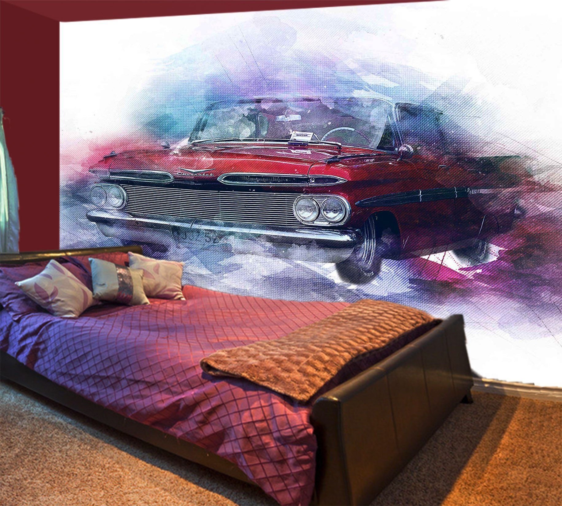 3D Foggy Car 947 Vehicle Wall Murals Wallpaper AJ Wallpaper 2