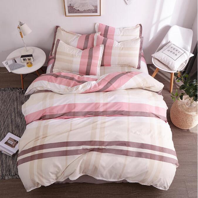 3D Pink Brown Bars 2018 Bed Pillowcases Quilt