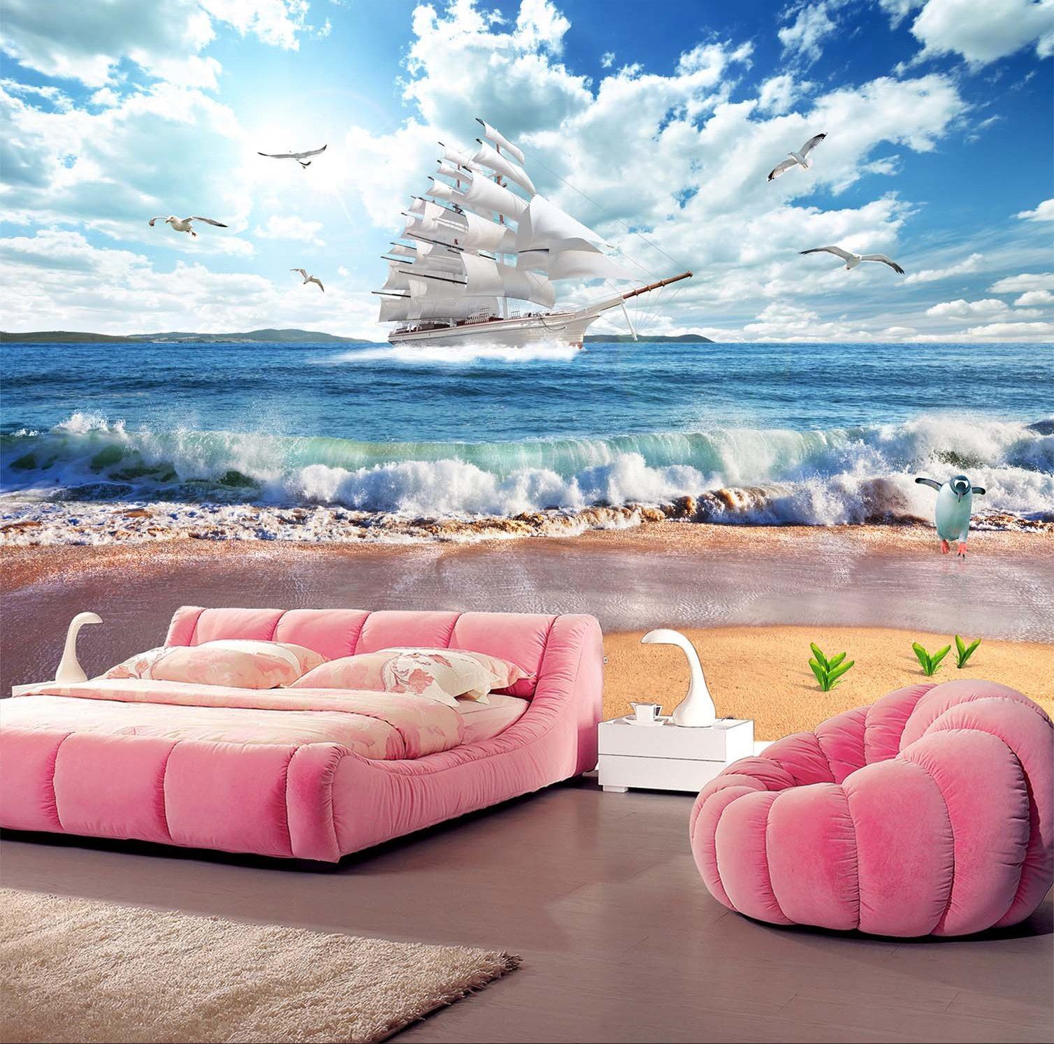 3D Sailing Boat 326 Wallpaper AJ Wallpaper