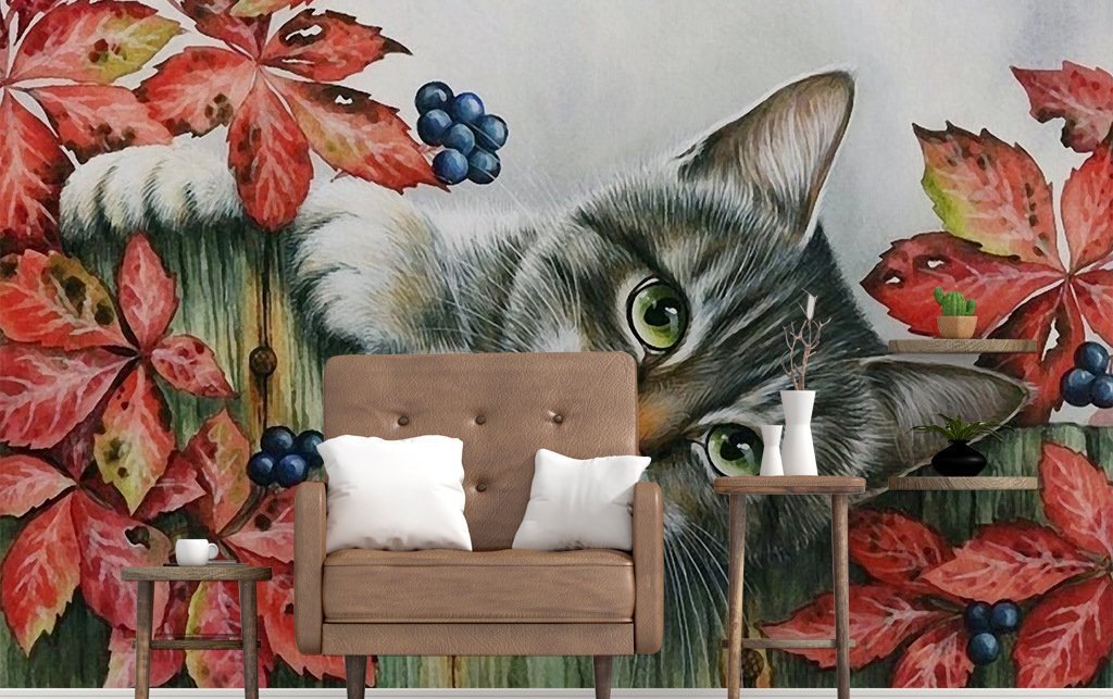 3D kitten 832 Wall Murals Wallpaper AJ Wallpaper 2