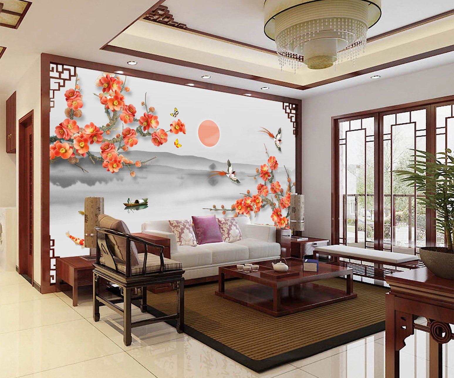 3D Sun Fisherman Flower 286 Wallpaper AJ Wallpaper