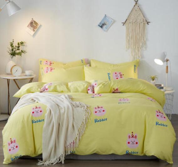 3D Yellow Bottom Pink Cat 15063 Bed Pillowcases Quilt