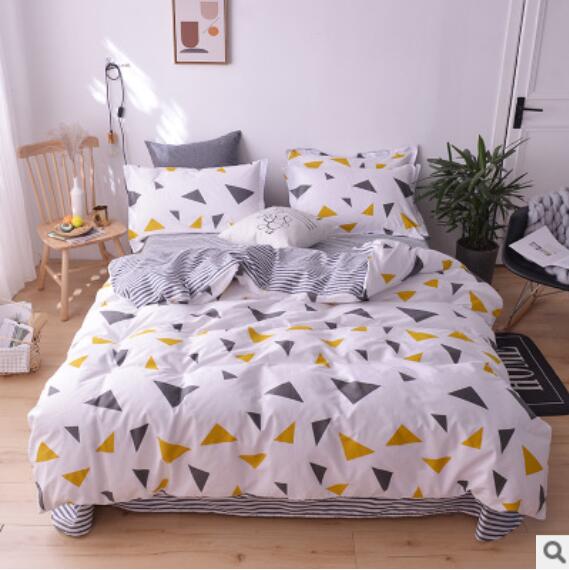 3D Gray Yellow Triangle 40002 Bed Pillowcases Quilt