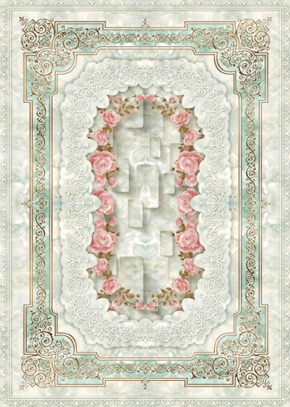 3D Flowers Circle Floor Mural Wallpaper AJ Wallpaper 2