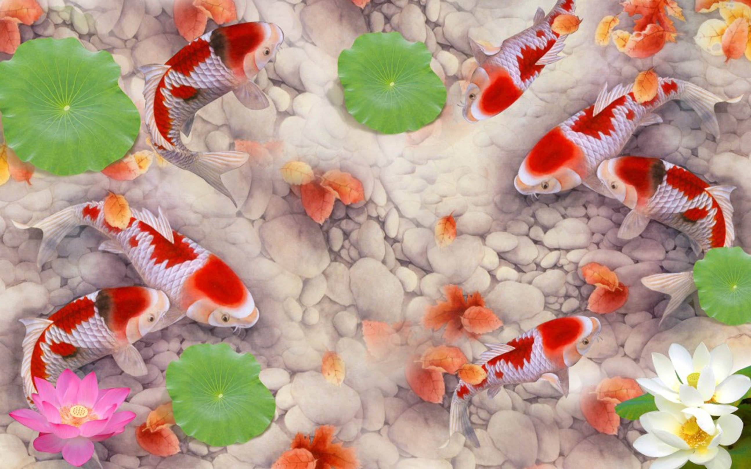 3D Pretty Fishes 613 Kitchen Mat Floor Mural Wallpaper AJ Wallpaper