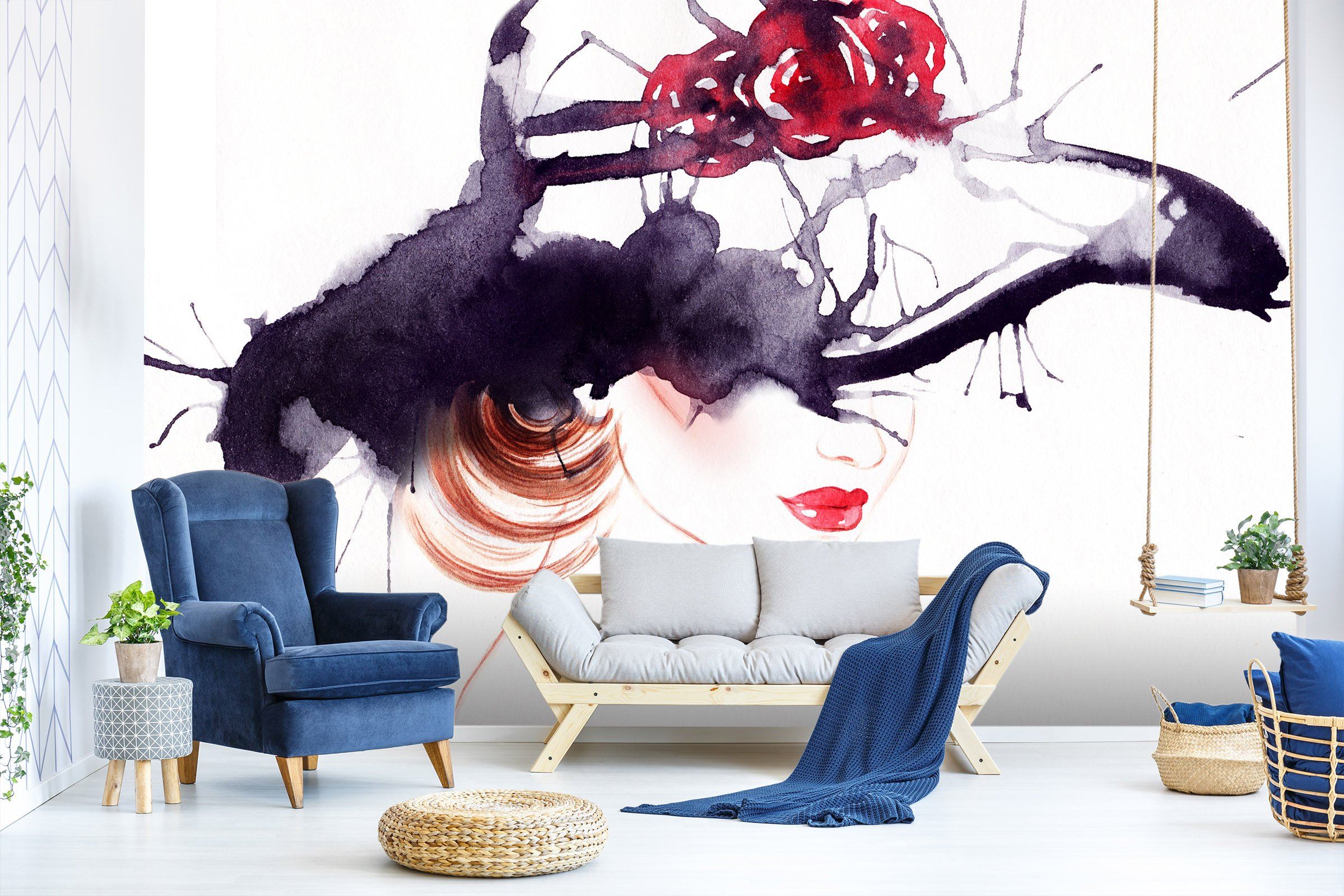 3D Ink Painting Woman 705 Wallpaper AJ Wallpaper