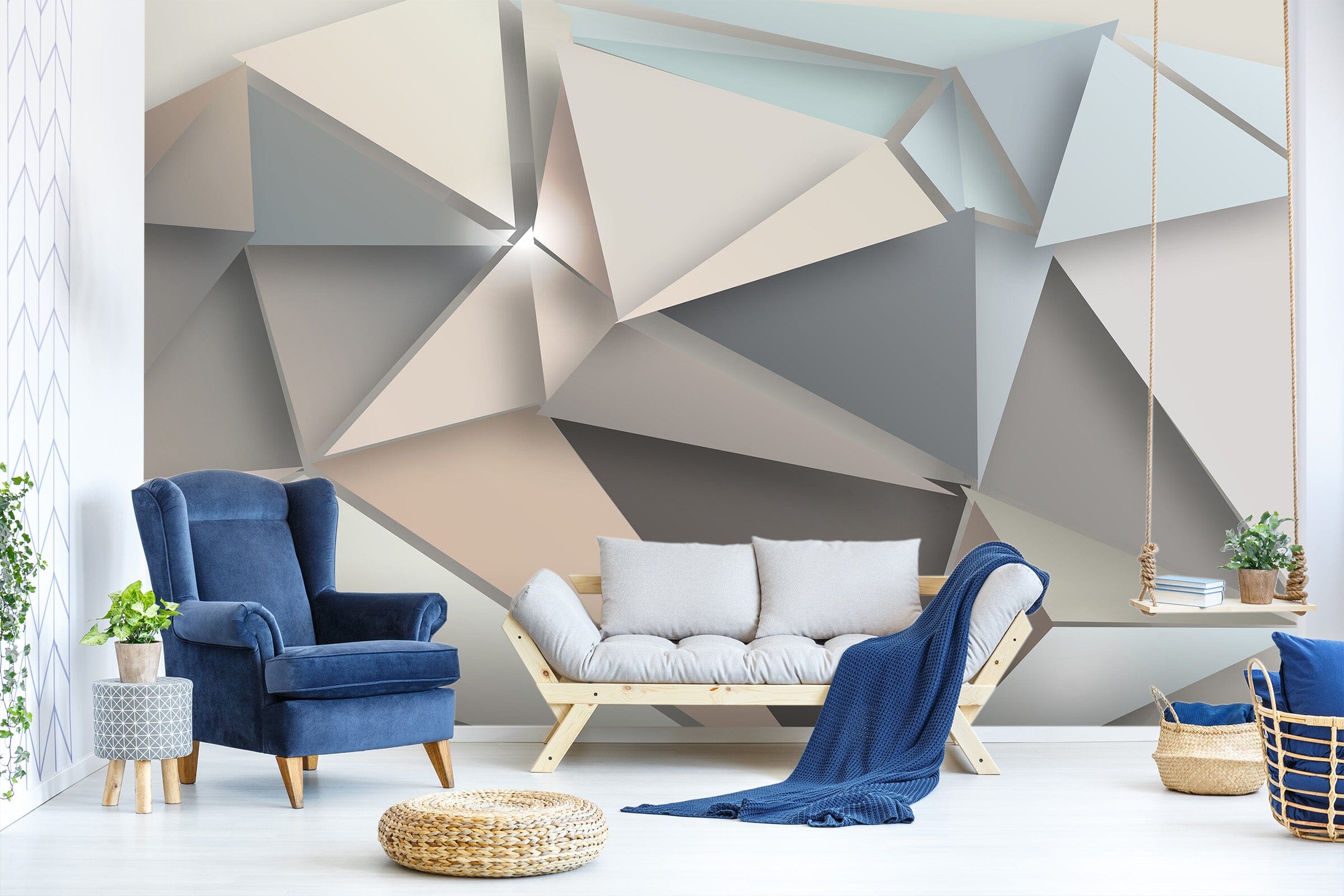 3D Triangle Patchwork 1451 Wall Murals Wallpaper AJ Wallpaper 2