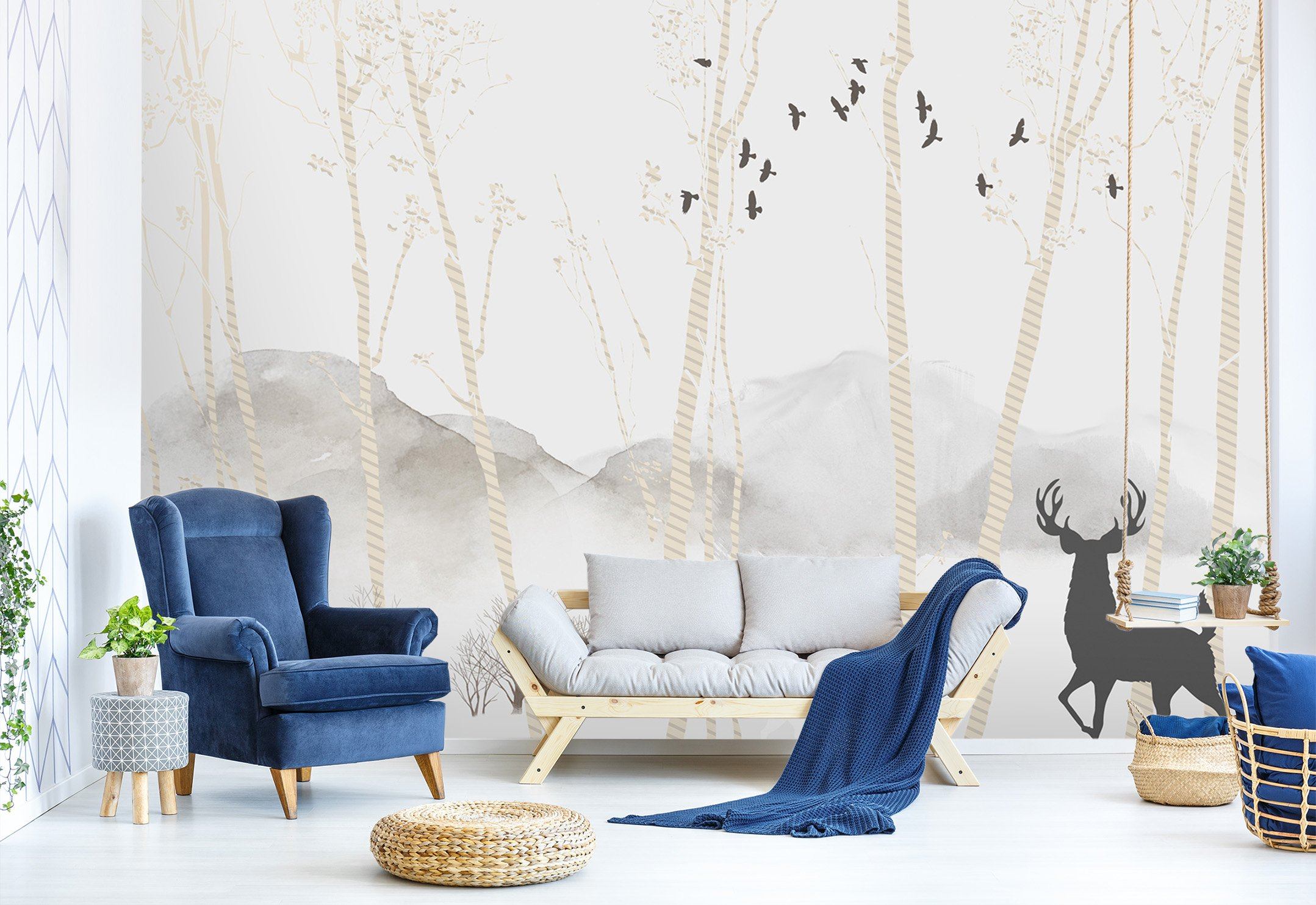 3D Deer Bird Shadow 522 Wallpaper AJ Wallpaper 2