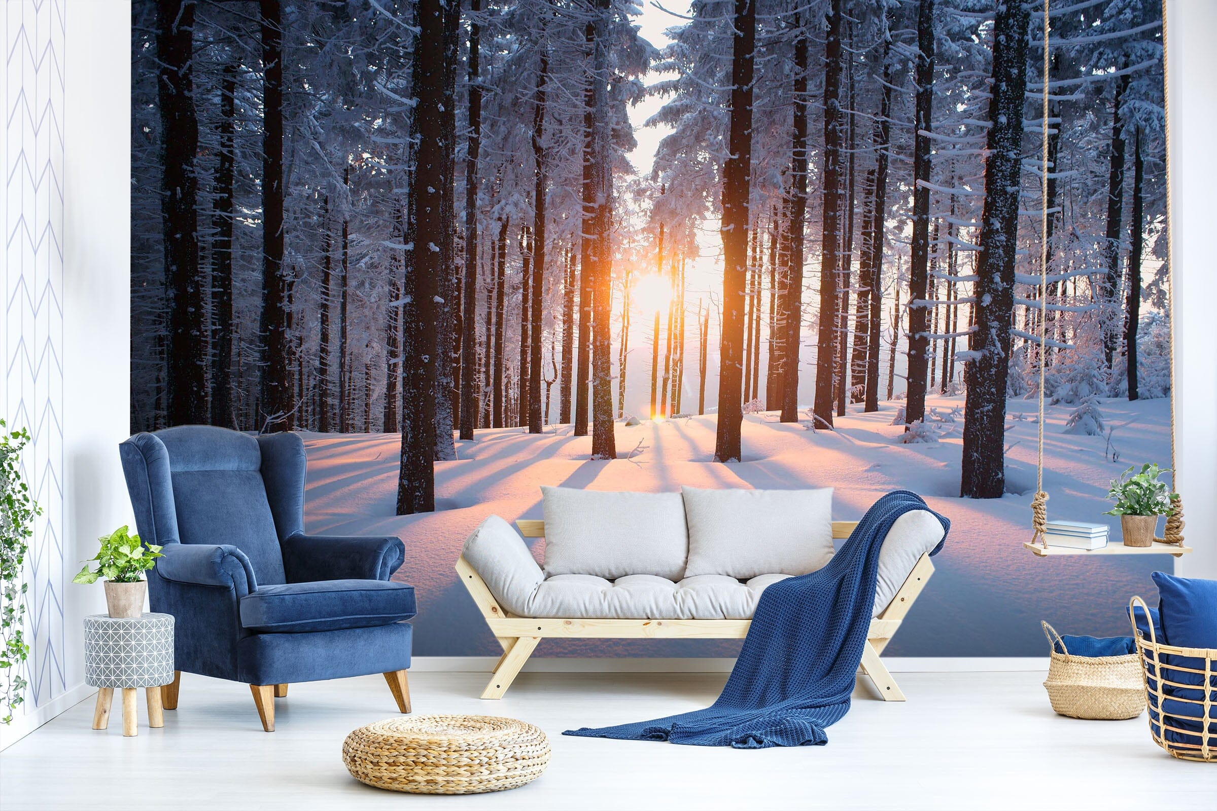 3D Snow Forest 028 Wall Murals Wallpaper AJ Wallpaper 2