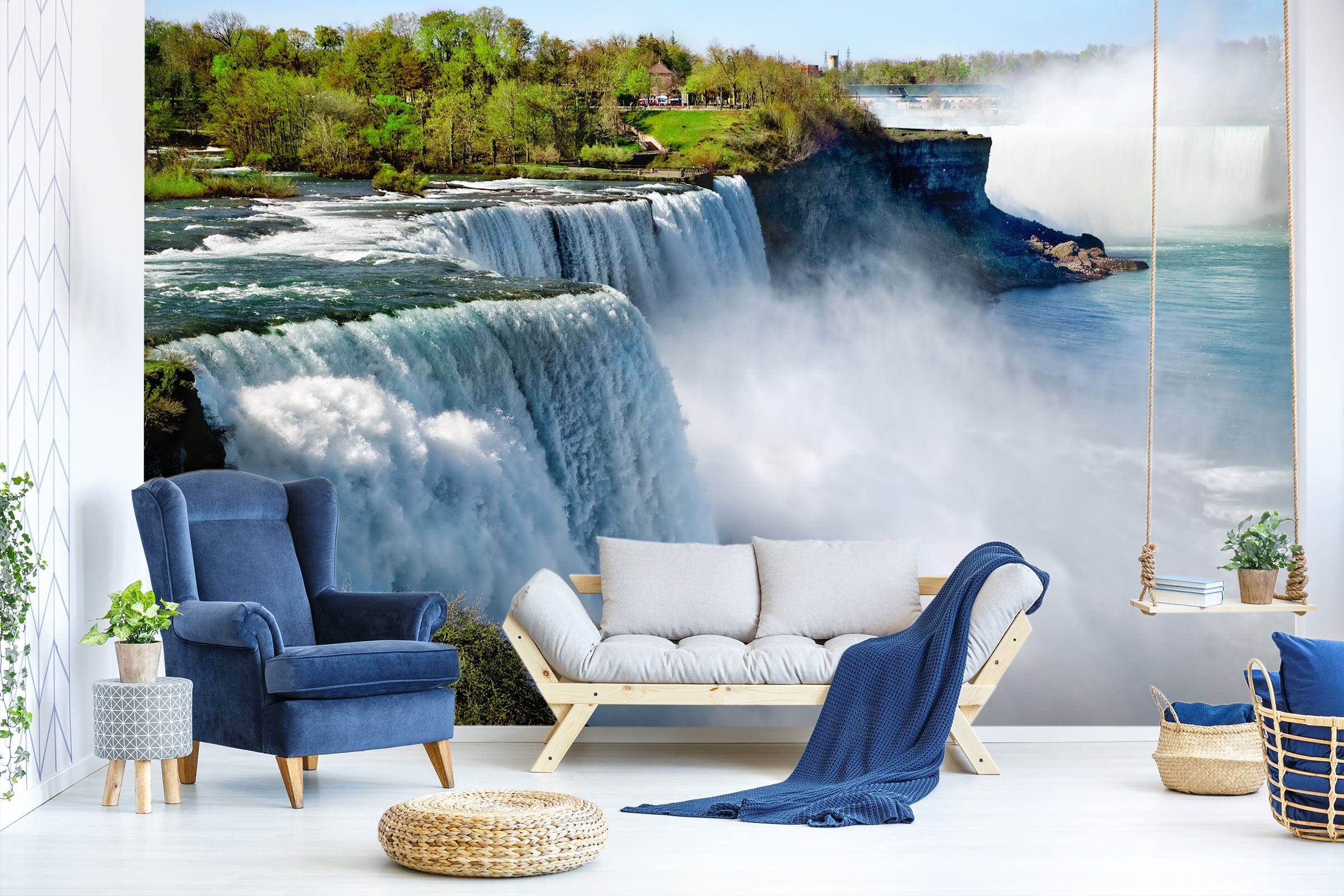 3D White Waterfall 33 Wall Murals Wallpaper AJ Wallpaper 2