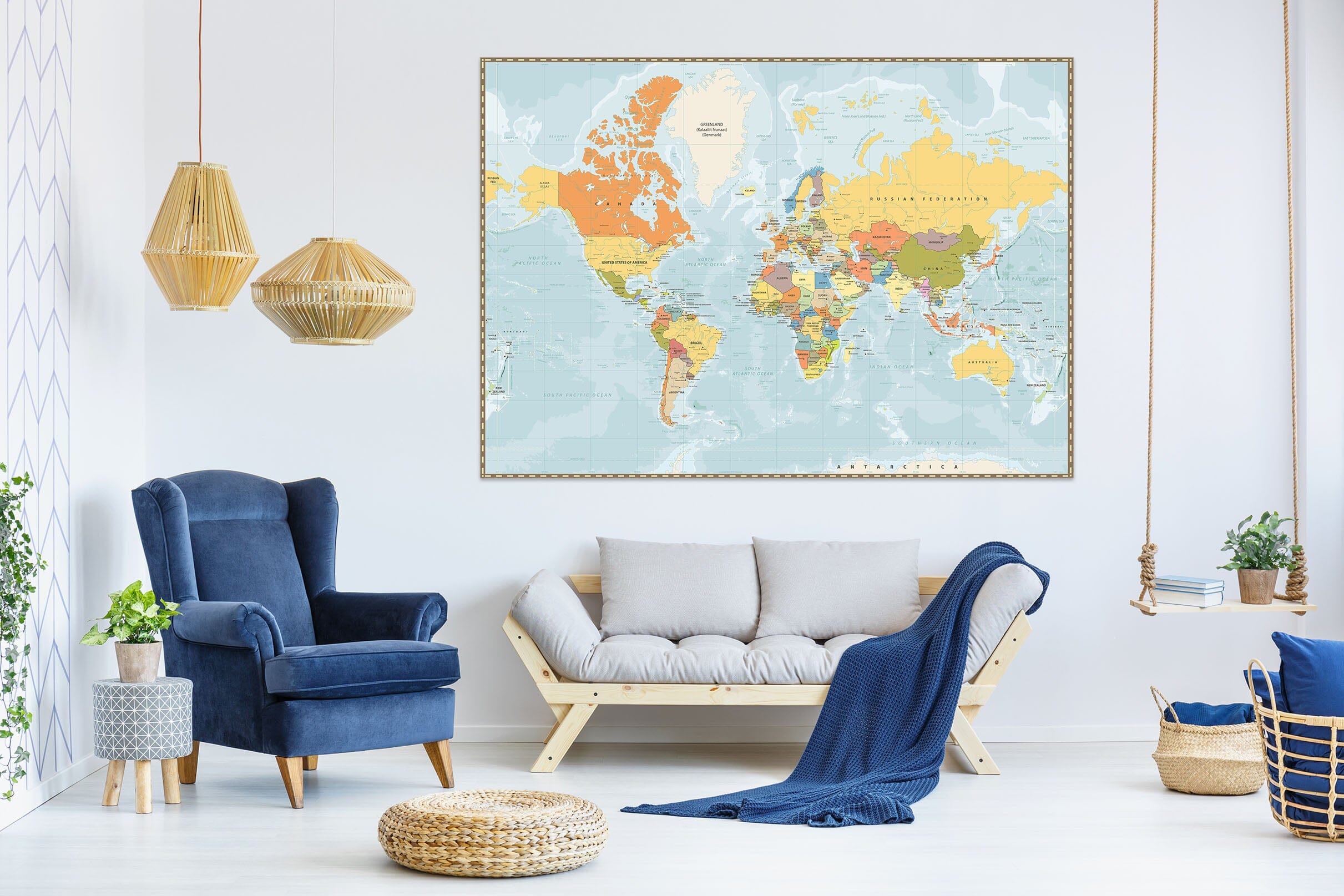 3D Painted Pattern 241 World Map Wall Sticker Wallpaper AJ Wallpaper 2