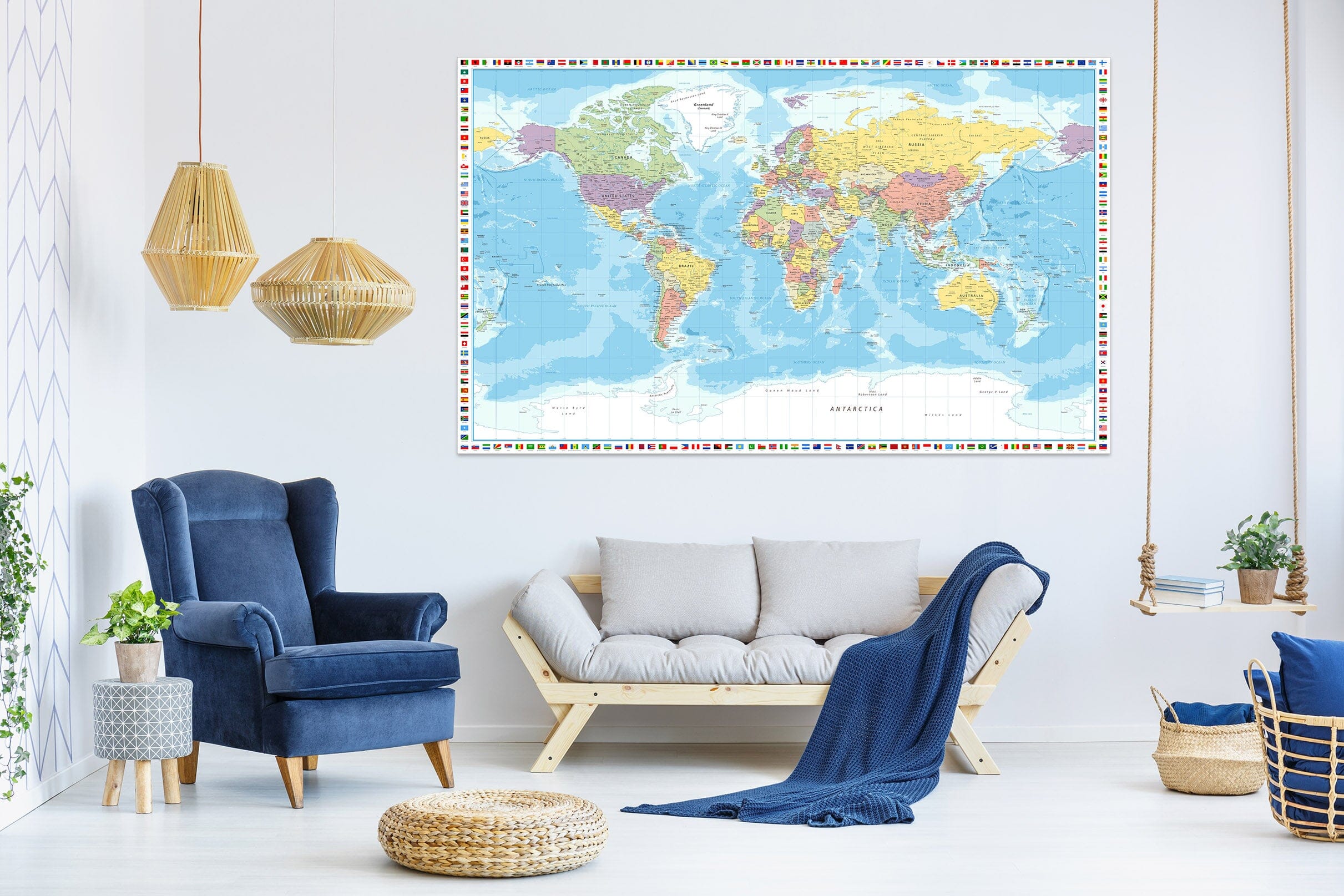 3D Rich Land 285 World Map Wall Sticker Wallpaper AJ Wallpaper 2