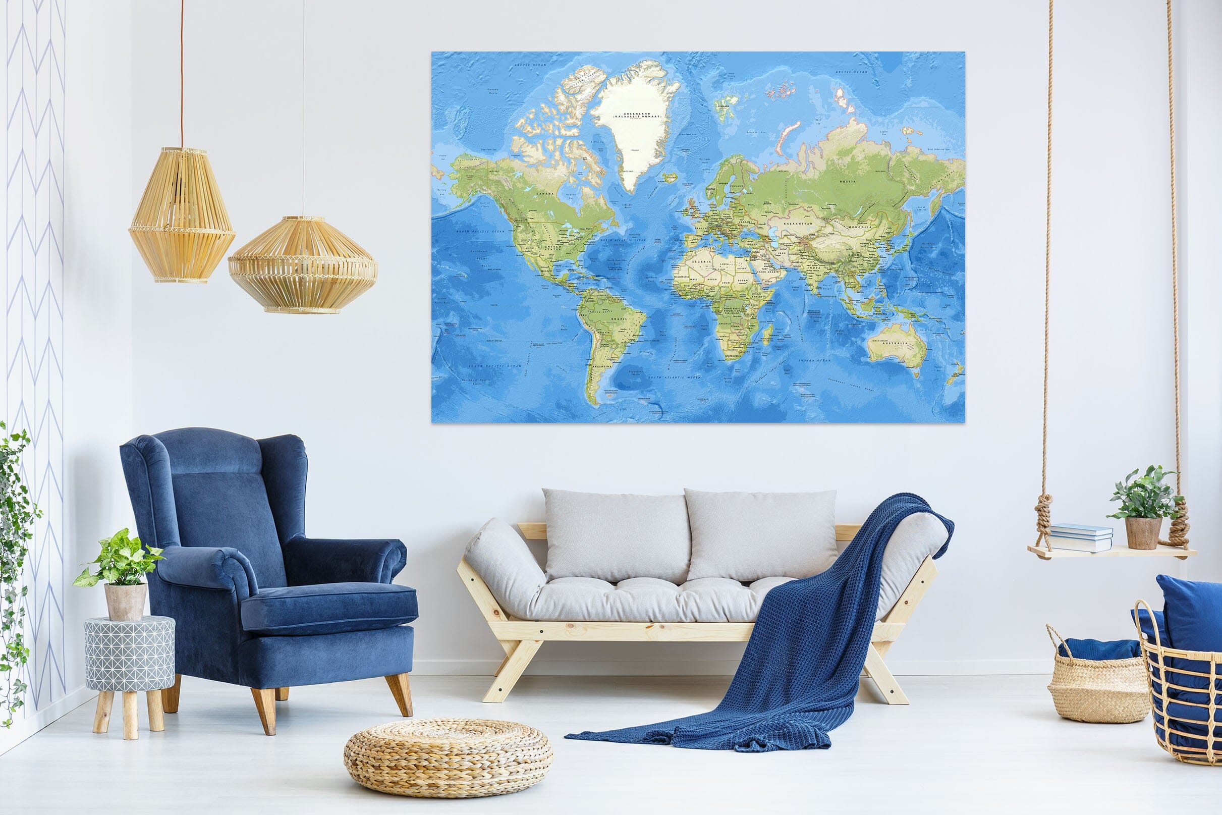 3D Oasis Sea 273 World Map Wall Sticker Wallpaper AJ Wallpaper 2