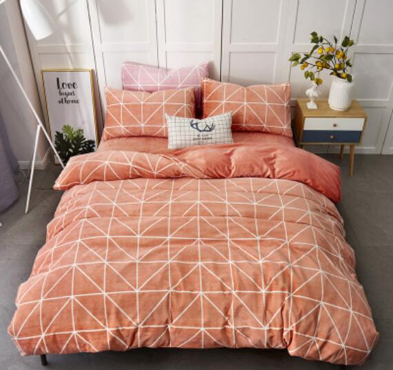 3D Orange Line 20168 Bed Pillowcases Quilt