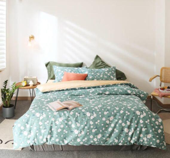3D Green Small White Flowers 50030 Bed Pillowcases Quilt