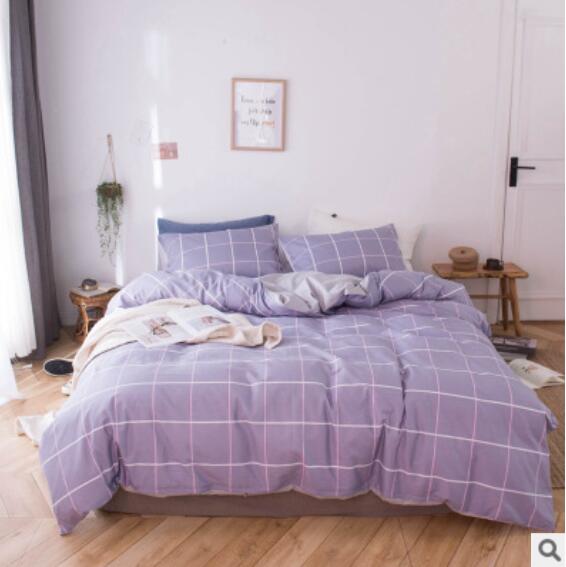 3D Light Purple Square 15163 Bed Pillowcases Quilt