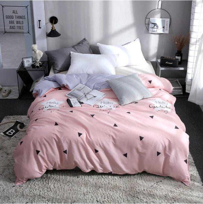 3D Pink Small Black Triangle 4166 Bed Pillowcases Quilt