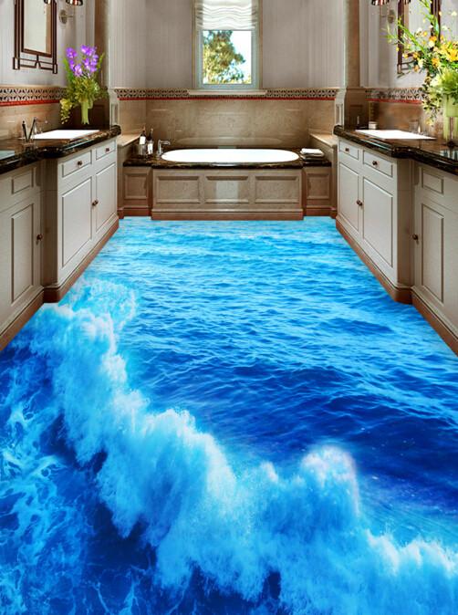3D Sea Spray Floor Mural Wallpaper AJ Wallpaper 2