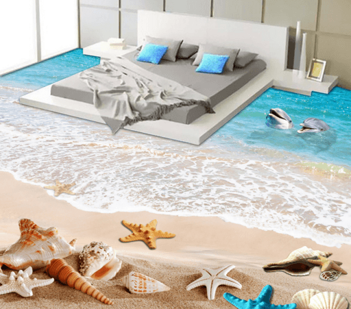 3D Beach Scenery Floor Mural Wallpaper AJ Wallpaper 2